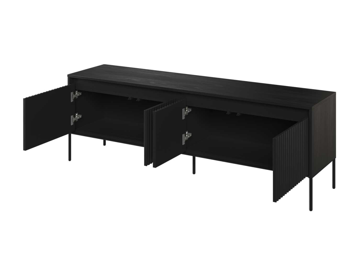 meuble télé 4 portes noir