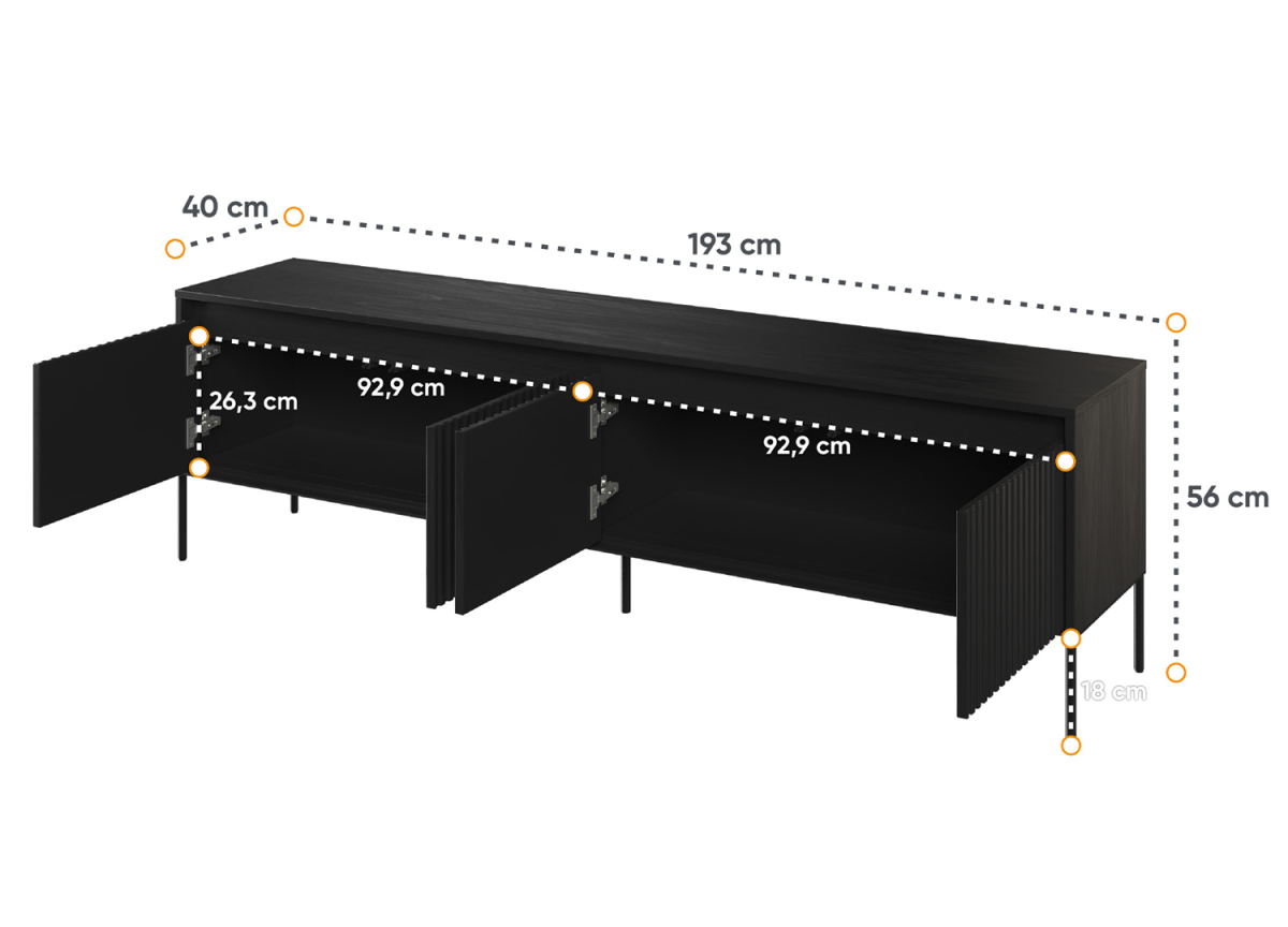 Meuble Télé Noir avec Éclairage Led