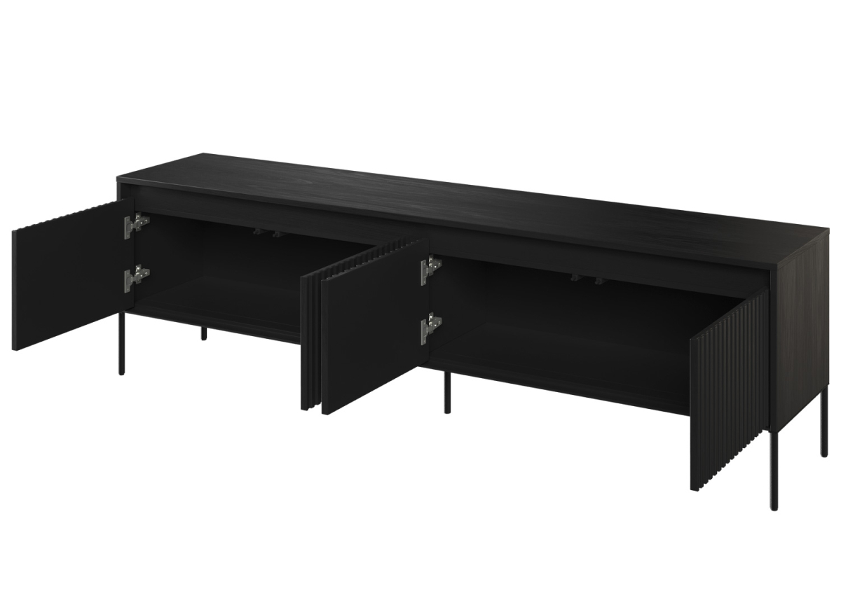 Meuble Télé Noir avec Éclairage Led