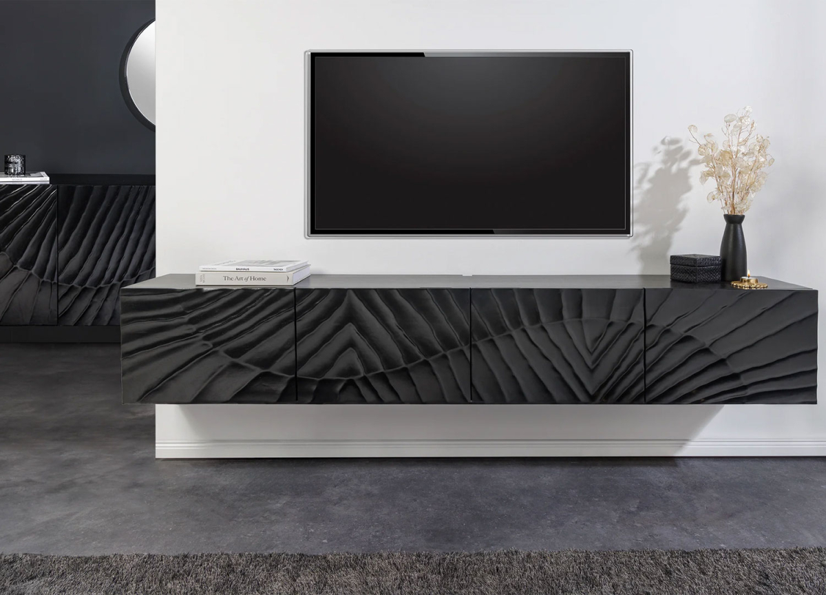 meuble tv en bois massif mural