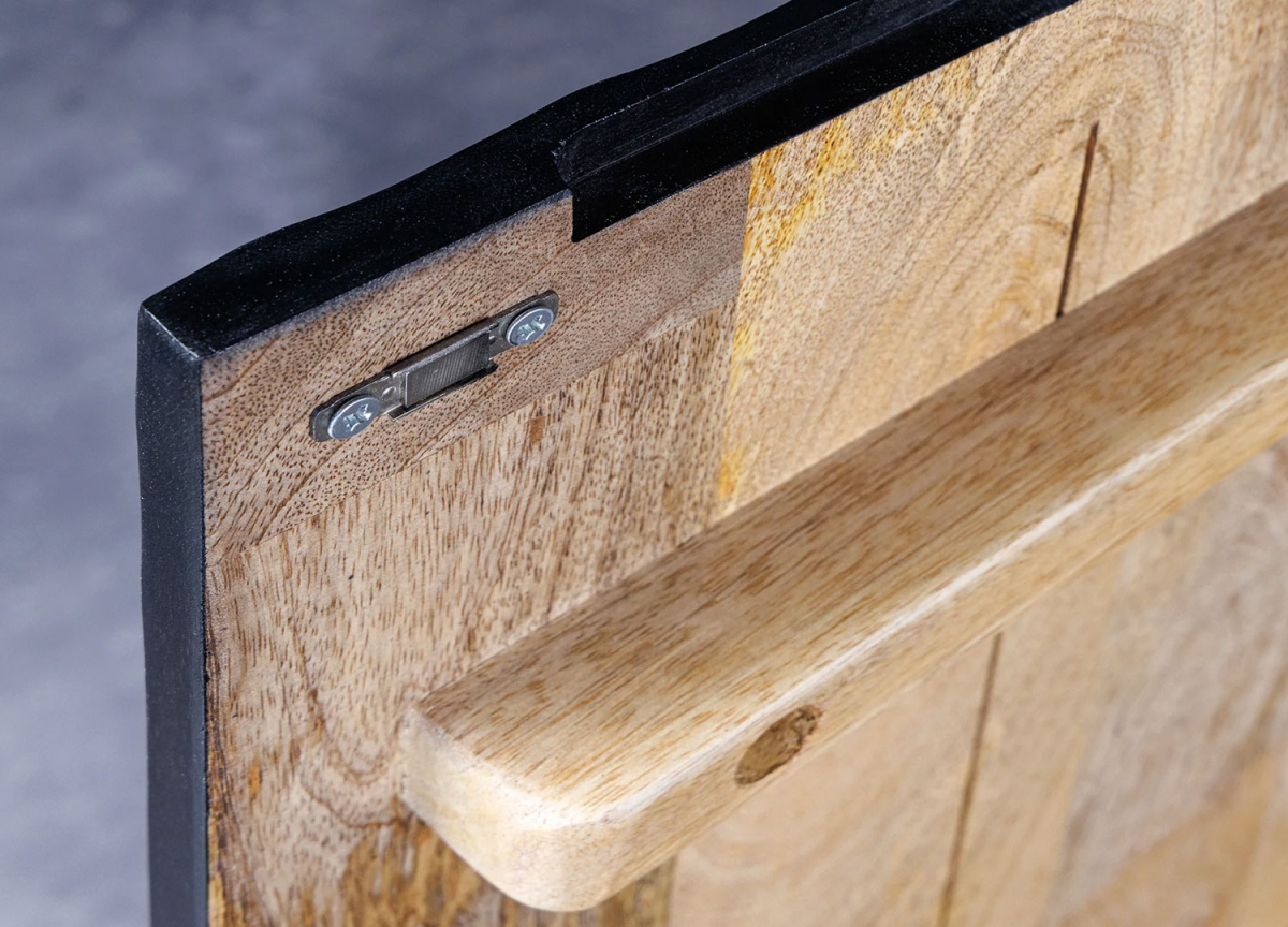 Meuble TV Suspendu en Bois de Manguier Sculpté