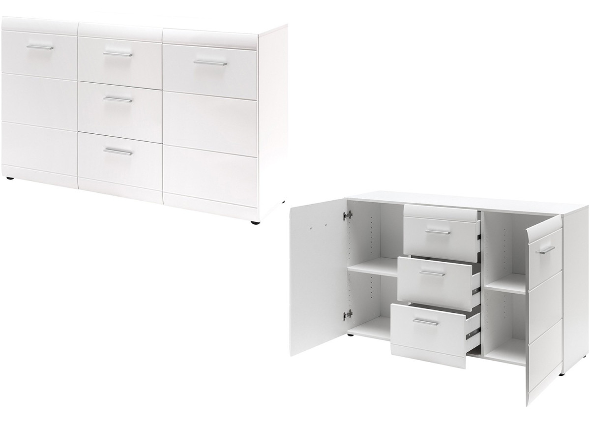 Buffet design laqué blanc