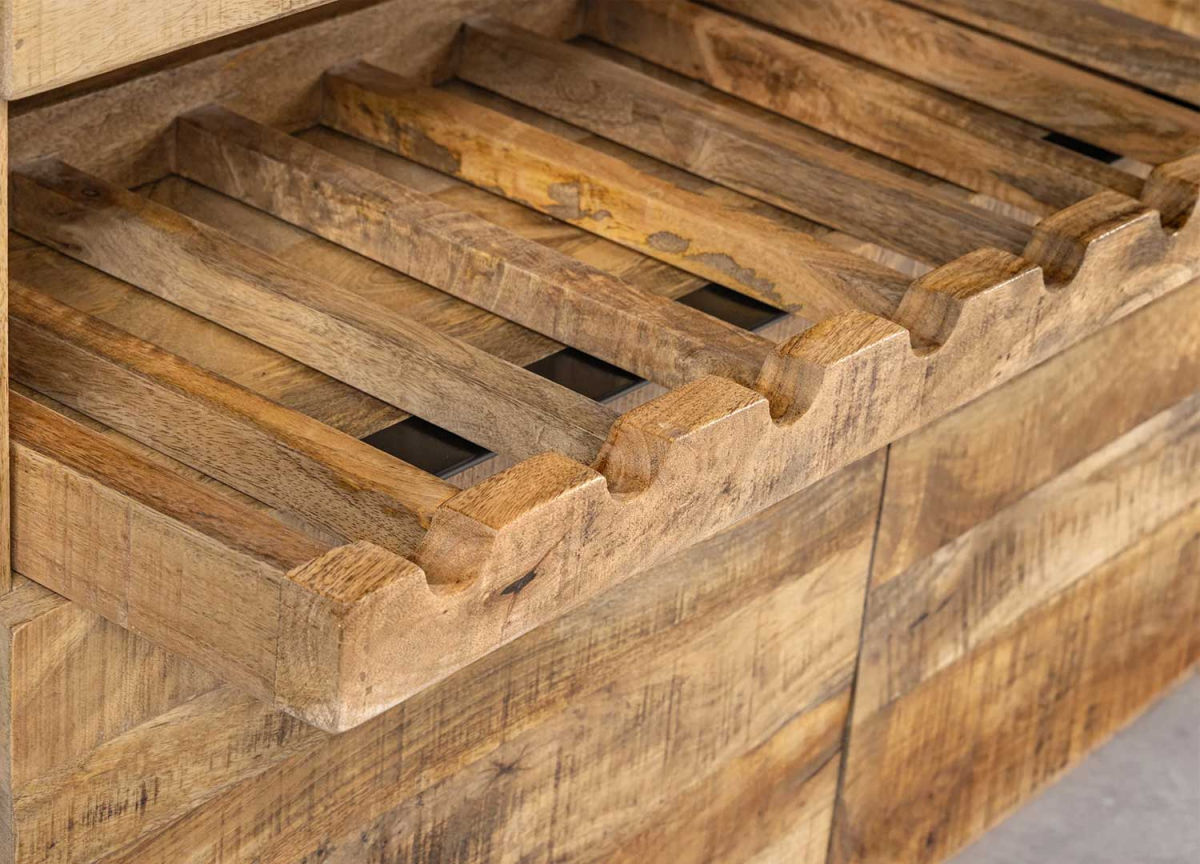 Buffet Massif Rustique avec Portes et Tiroirs