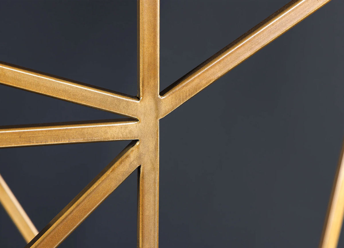 Table Console Laiton et Bois de Manguier