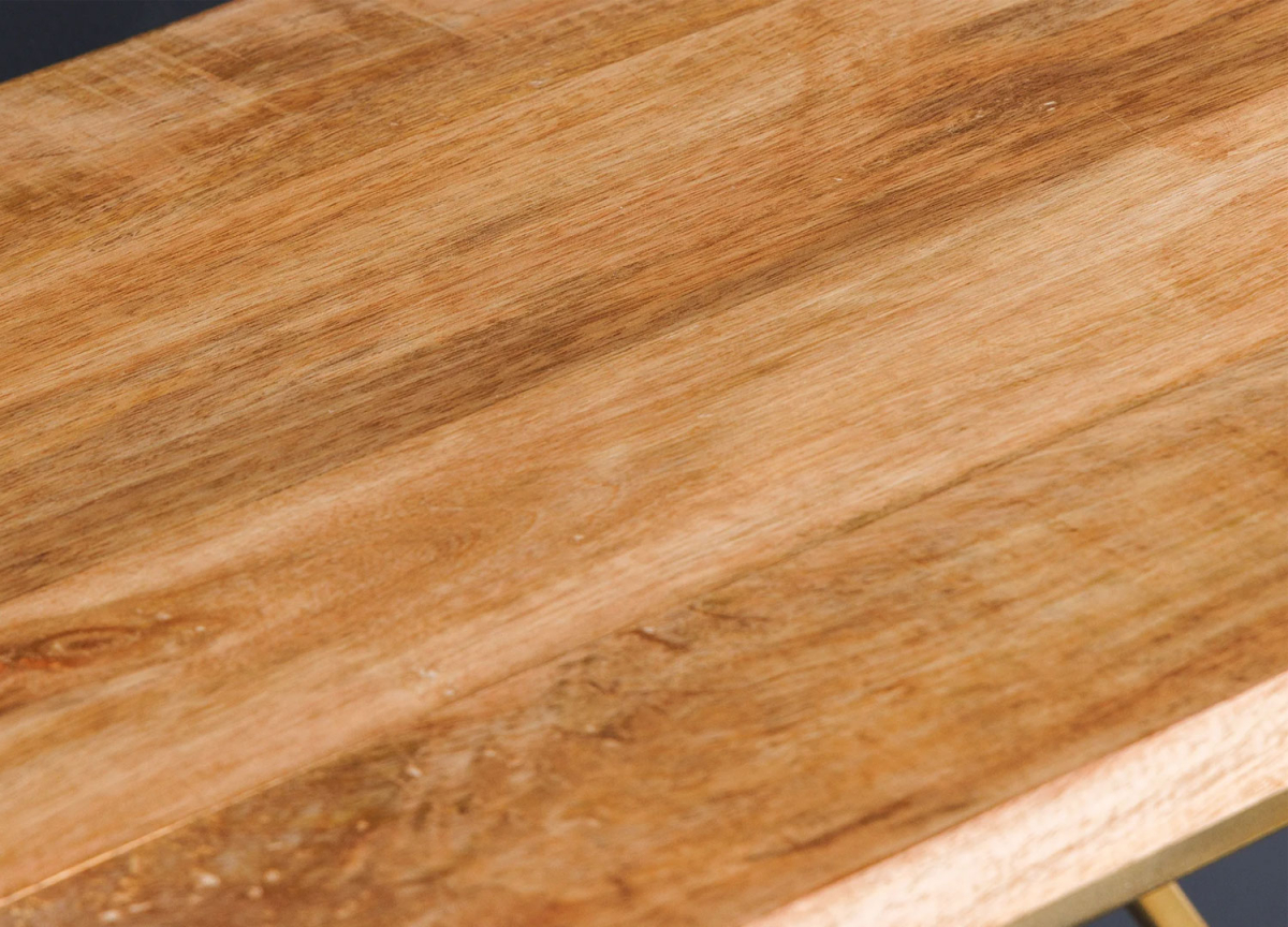 Table Console Laiton et Bois de Manguier
