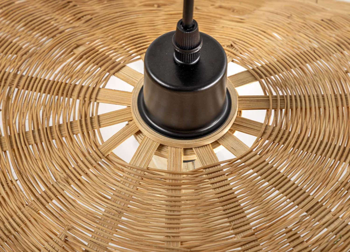 Lampe Pendante Bambou Tressé 50 cm
