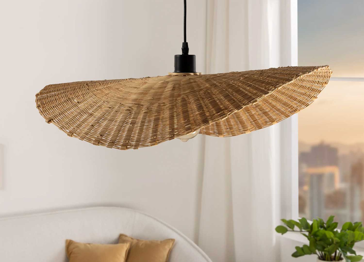 Lampe Pendante Bambou Tressé 50 cm