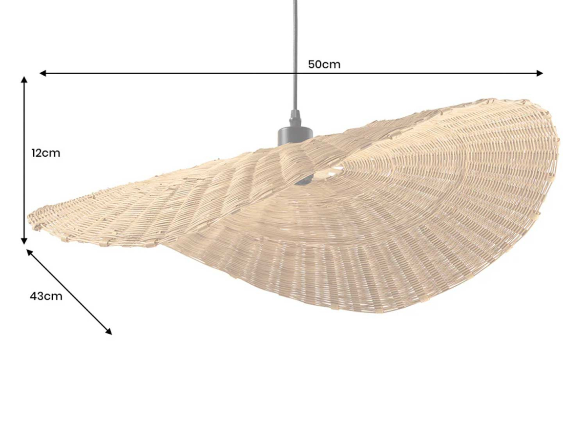 Lampe Pendante Bambou Tressé 50 cm