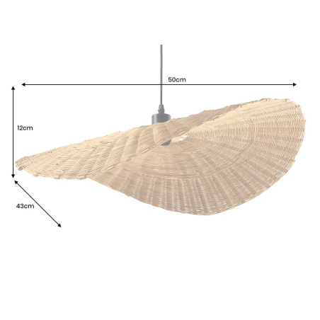 Lampe Pendante Bambou Tressé 50 cm