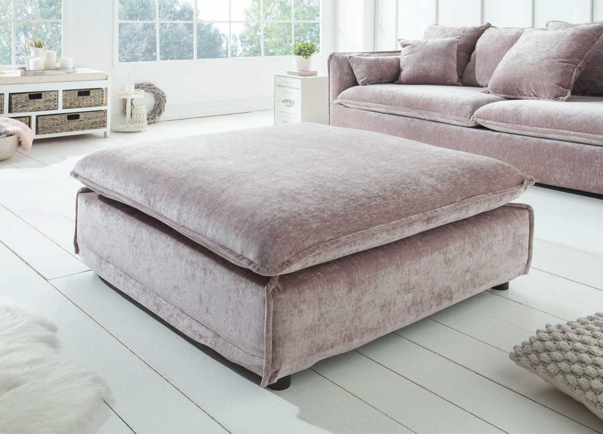 Canapé avec pouf confortable en velours