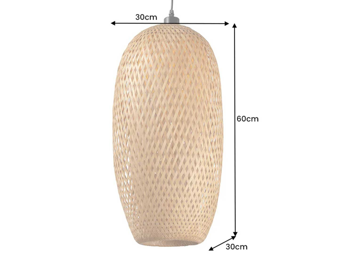 Suspension Rotin en Cône 60 cm