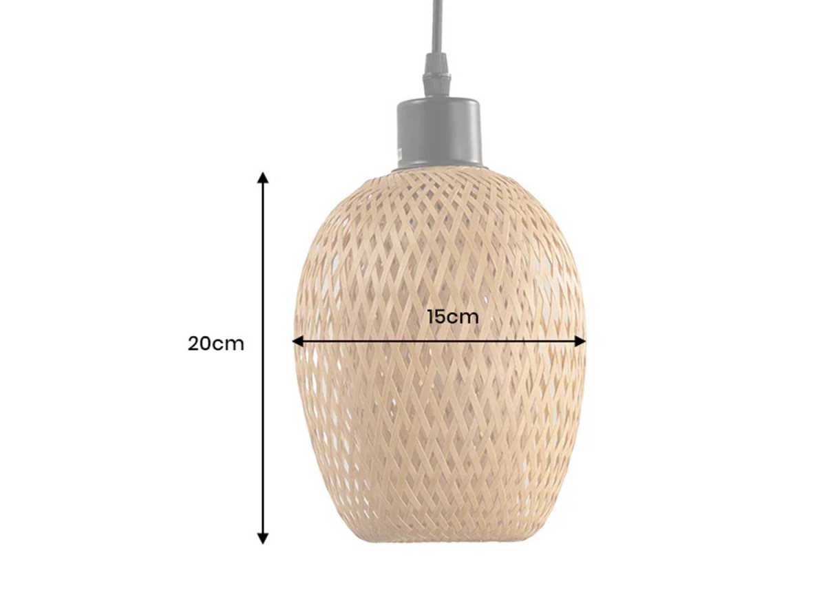 Petite Lampe Pendante en Bambou 20 cm