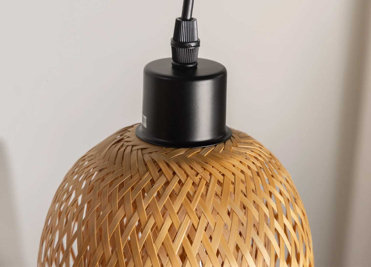 Petite Lampe Pendante en Bambou 20 cm