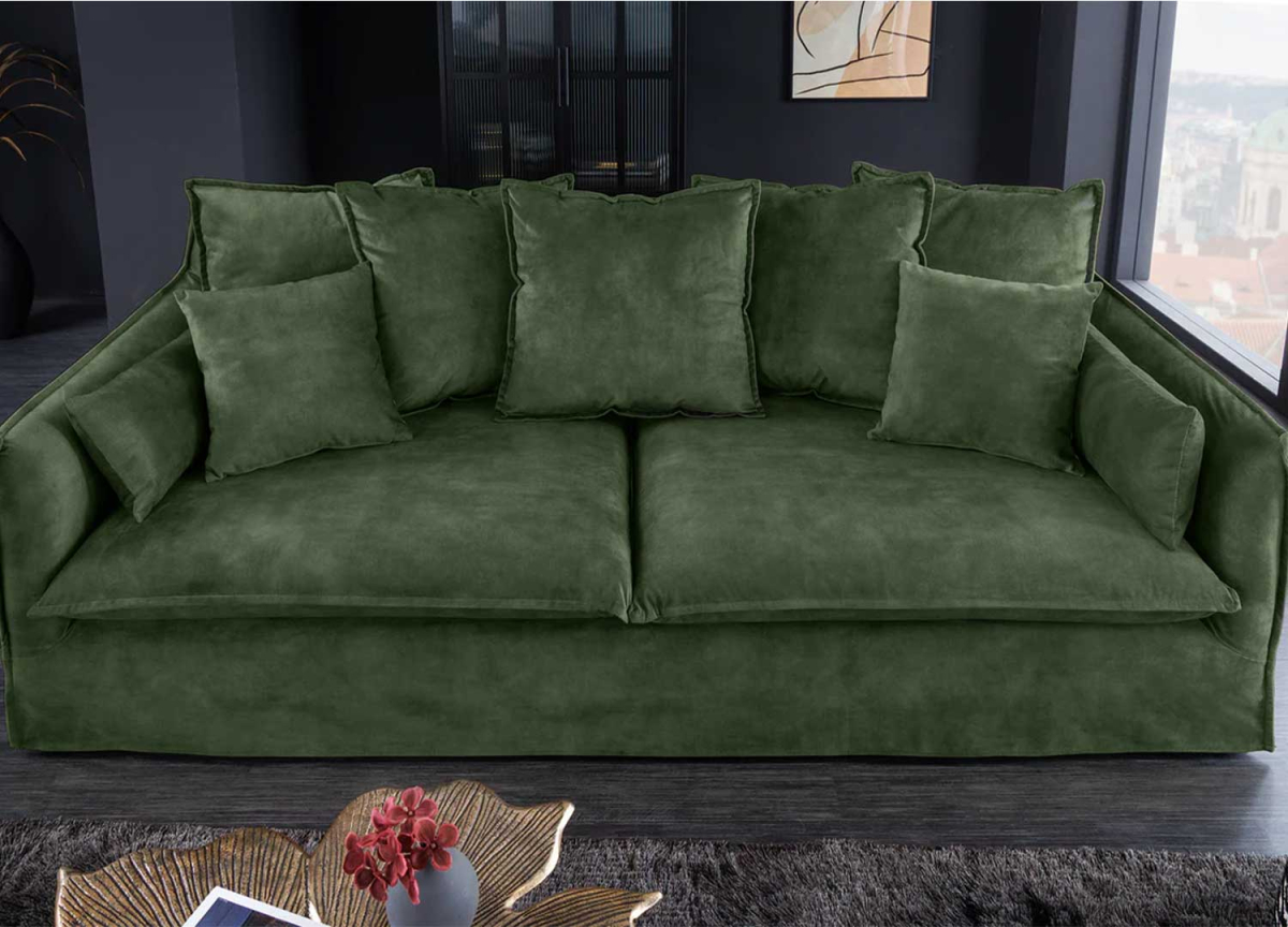 Canapé confortable 3 places en velours moderne