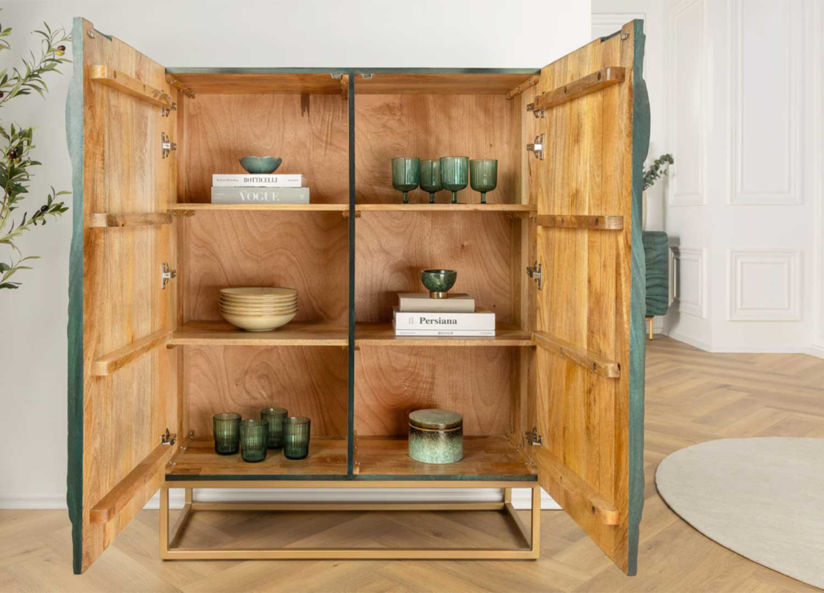 Meuble buffet haut ouvert 6 compartiments de rangement