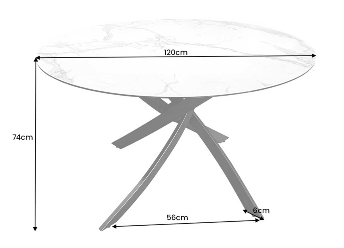 Mesures en détails de la table ronde