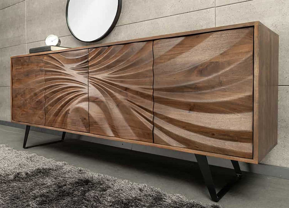 Meuble buffet salle à manger moderne en bois massif