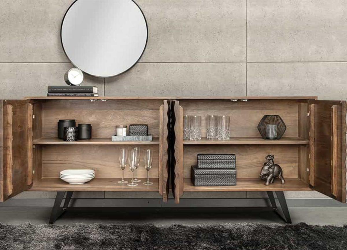 Meuble buffet ouvert 4 espaces de rangement