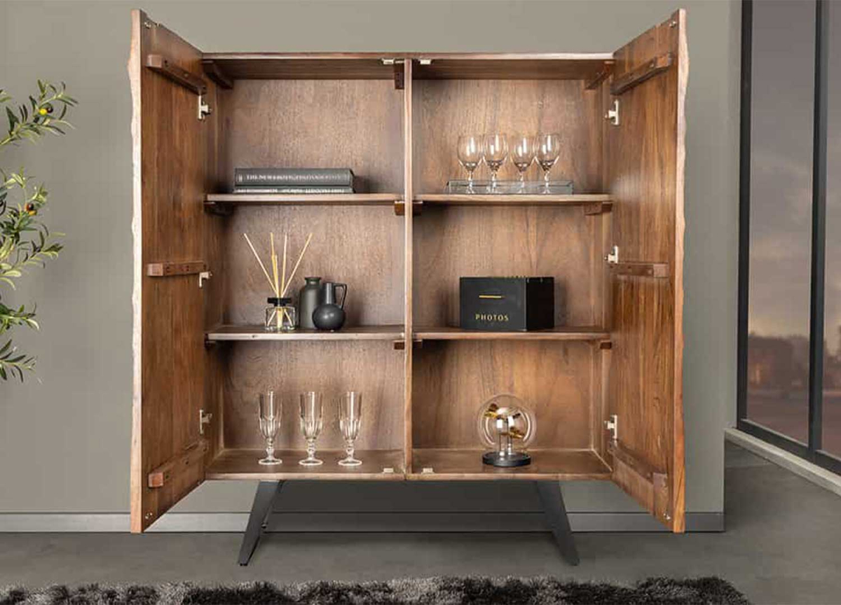 Buffet haut ouvert six espaces de rangement