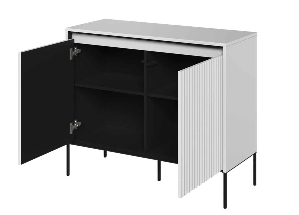 Commode Blanche - 2 Portes avec Éclairage LED