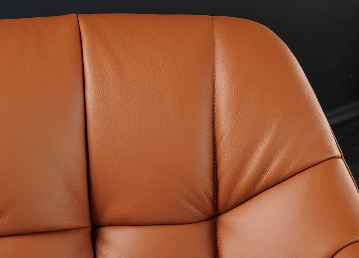 Qualité et détail du cuir coloris cognac