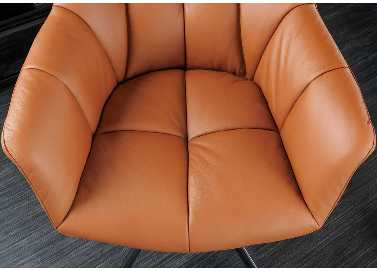 Qualité et détail du cuir coloris cognac
