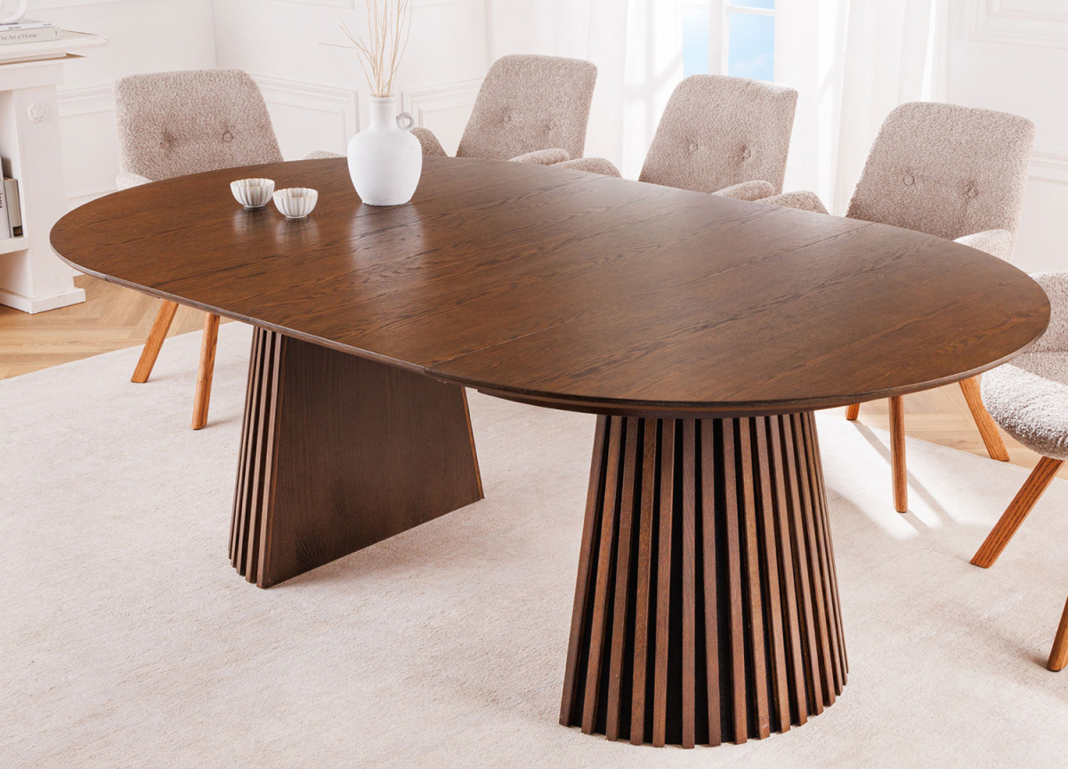 Table extensible ronde avec allonges 120-160-200 cm