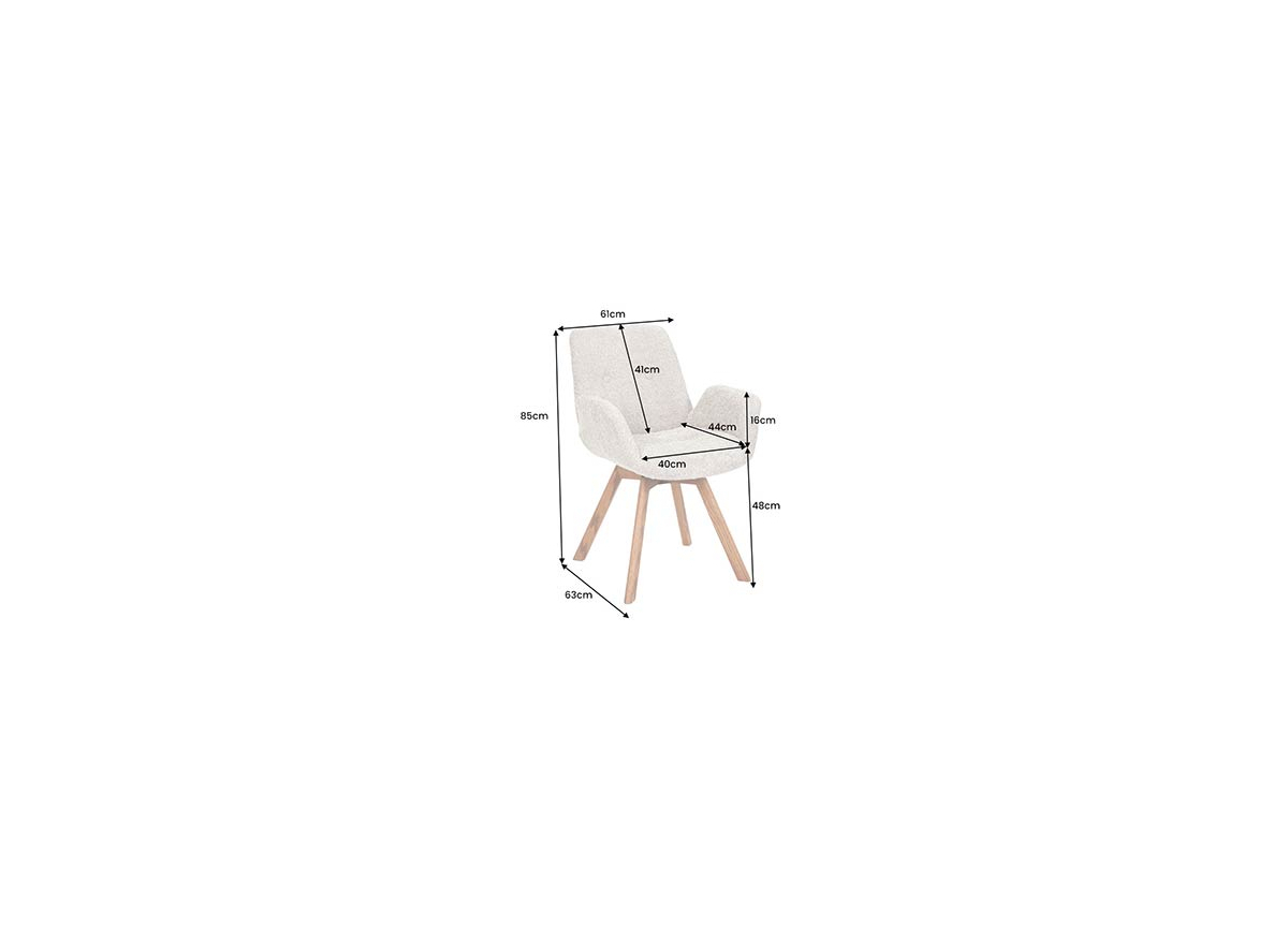 Mesures en détail de la chaise scandinave