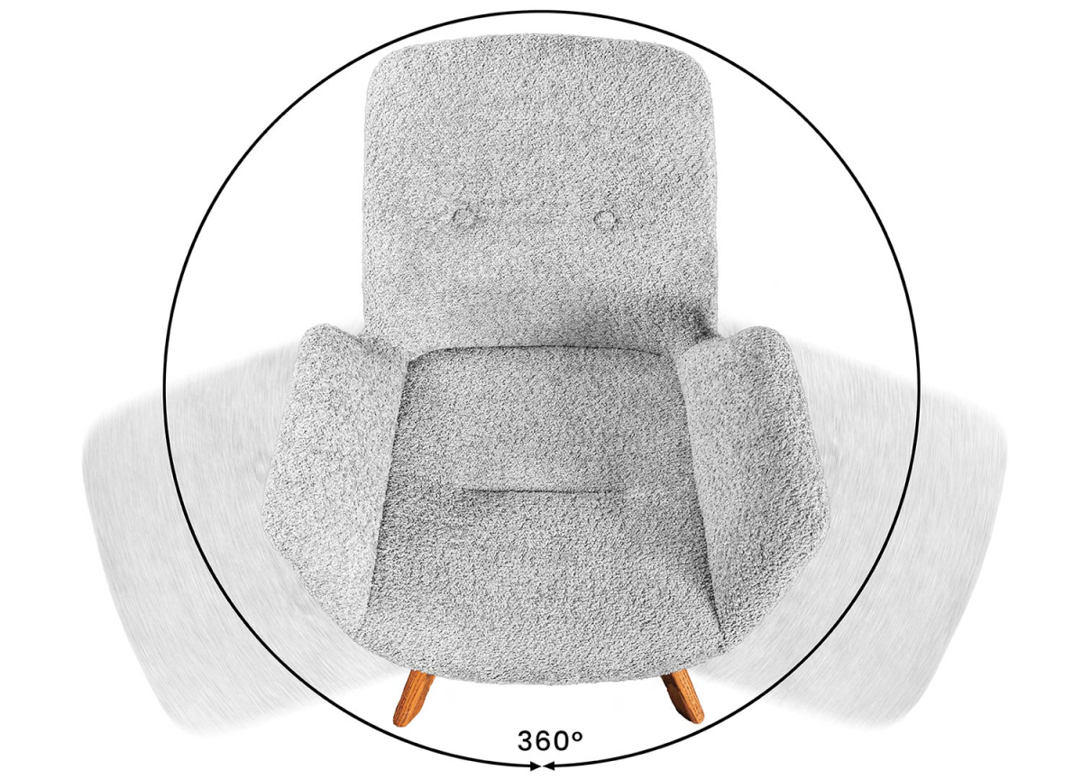 Chaise pivotante 360° avec accoudoirs