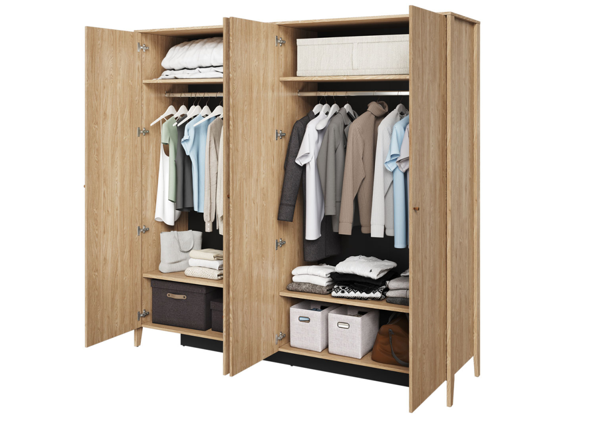 Armoire | Rangement | Dressing 4 portes avec miroir