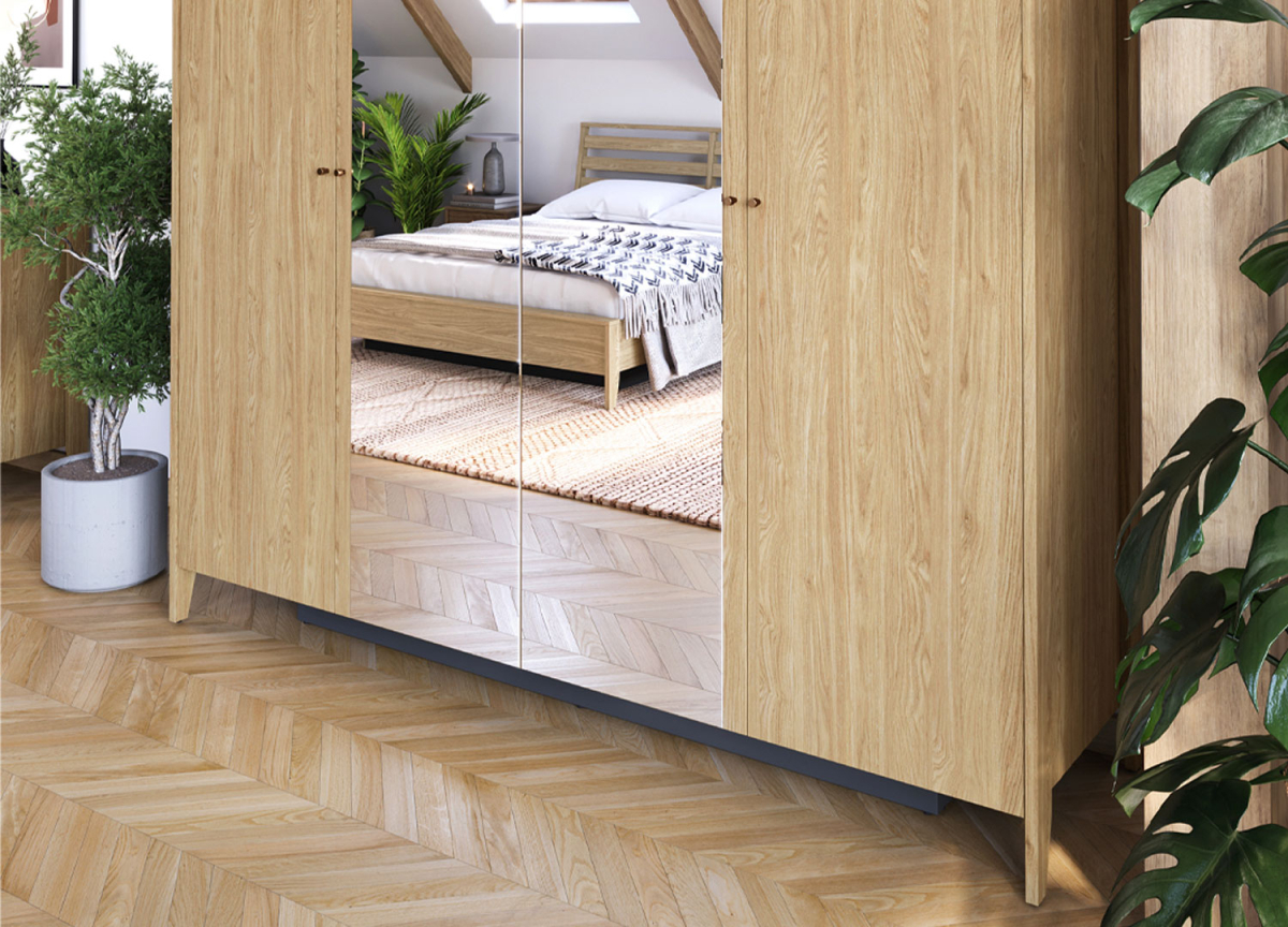 Armoire | Rangement | Dressing 4 portes avec miroir