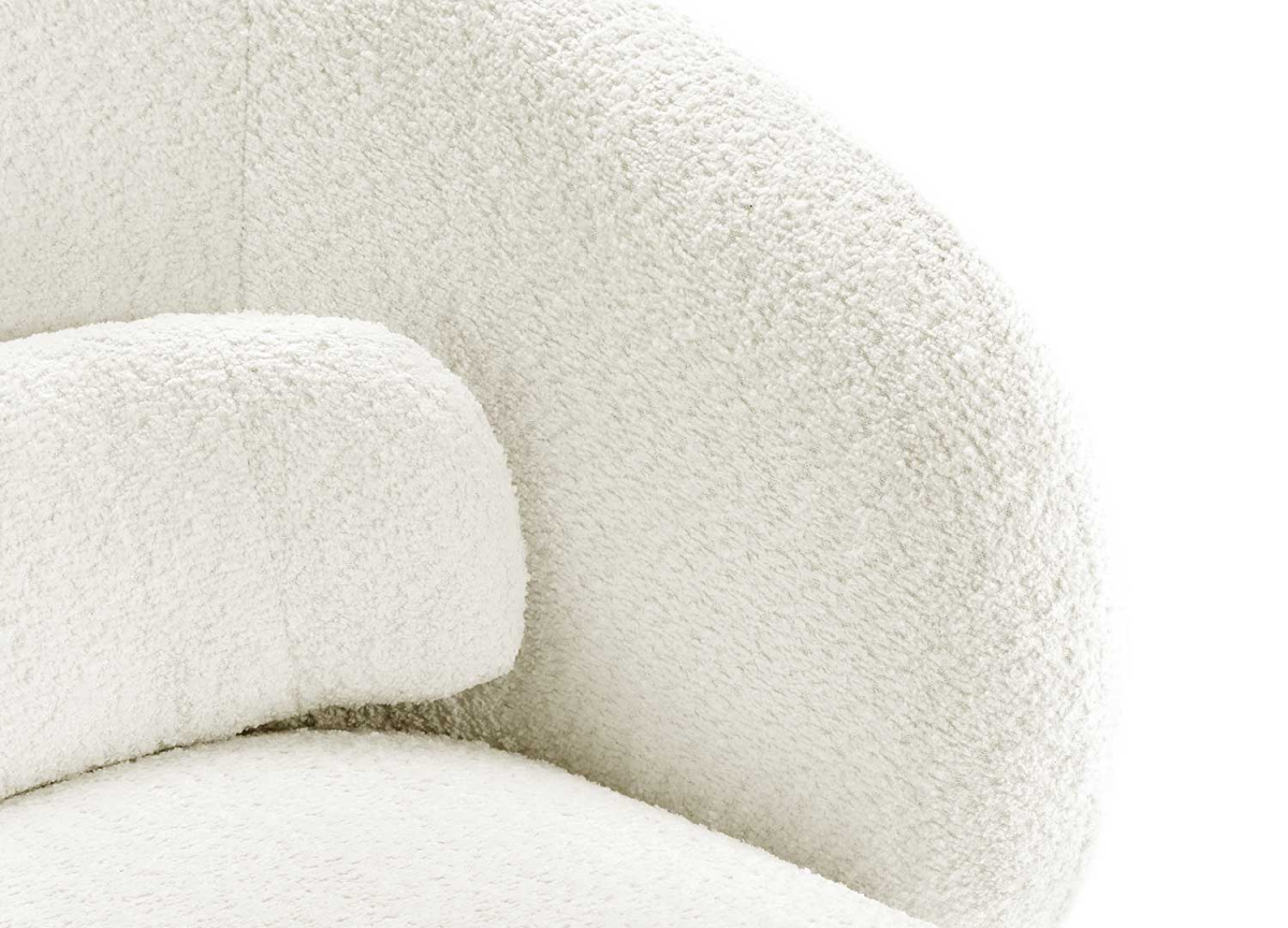 Qualité du tissu blanc bouclé