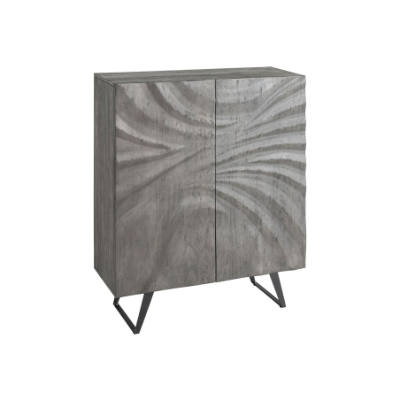 Buffet Haut en Bois d'Acacia Gris 120 cm