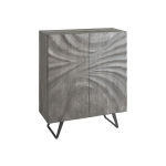 Buffet Haut en Bois d'Acacia Gris 120 cm