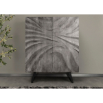 Buffet Haut en Bois d'Acacia Gris 120 cm