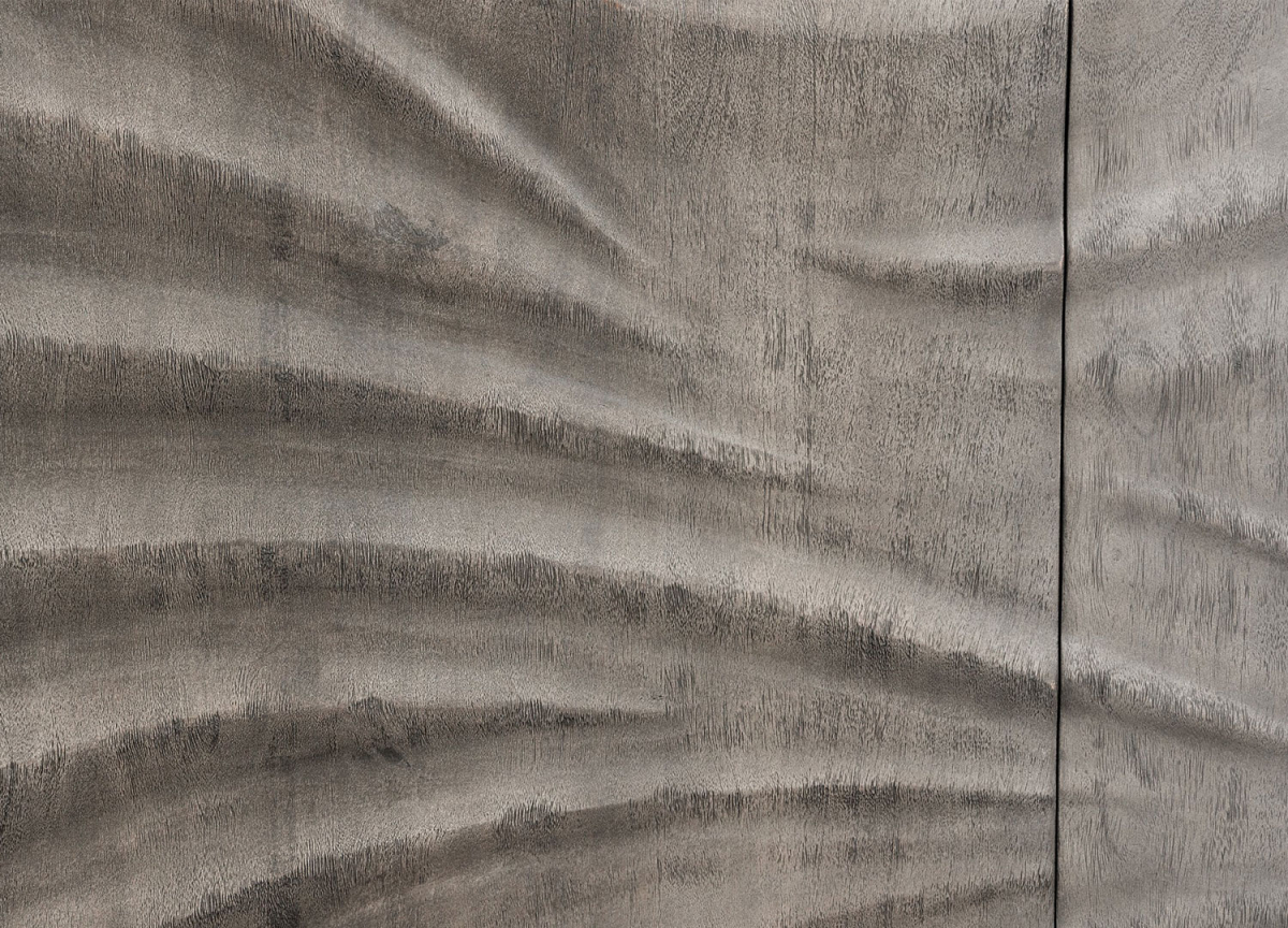 Buffet Haut en Bois d'Acacia Gris 120 cm