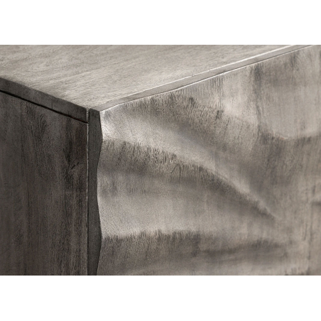 Buffet Haut en Bois d'Acacia Gris 120 cm