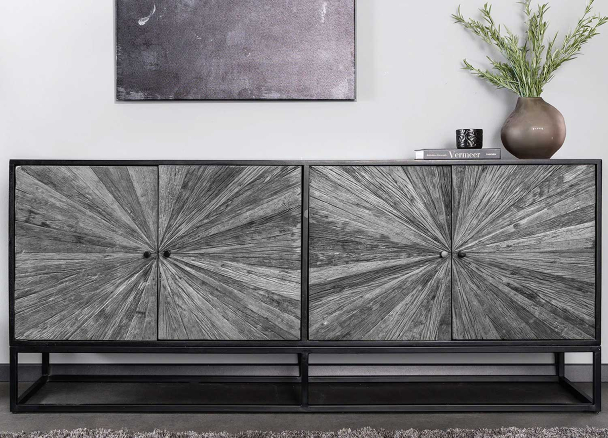 Long Buffet en Bois de Manguier et de Teck - 177 cm