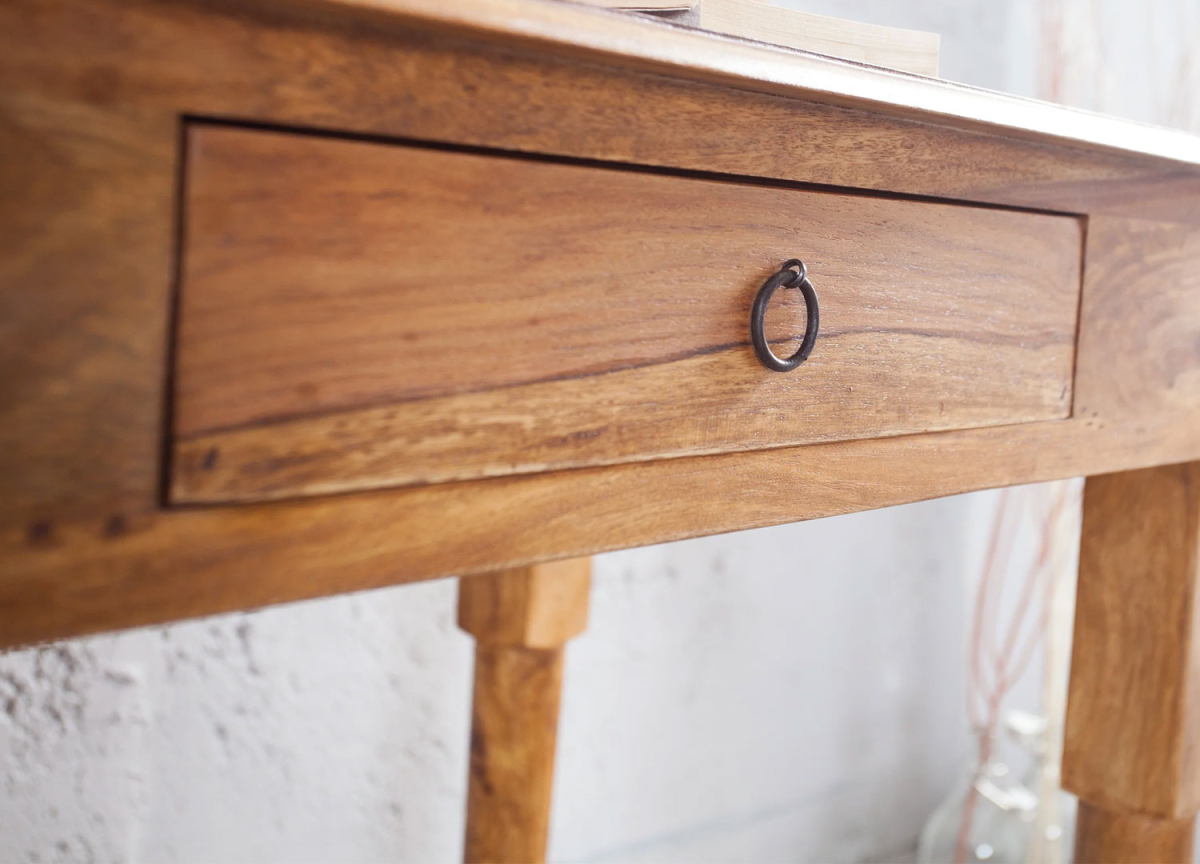 Bureau avec Rangement en Bois Massif