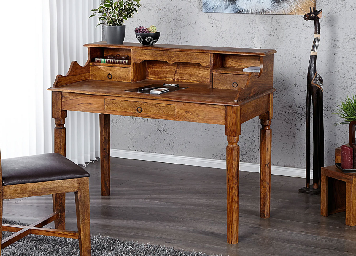 bureau secrétaire en bois de sesham