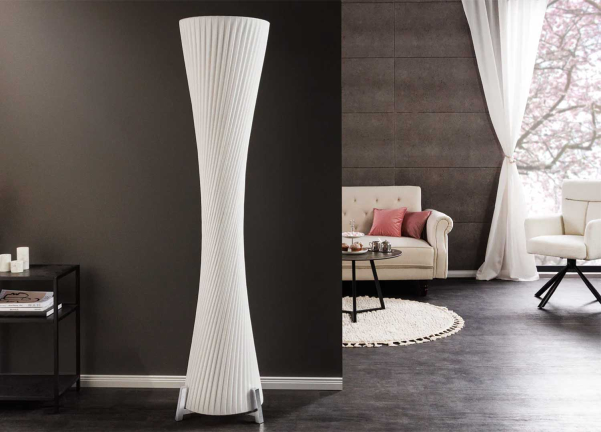 Lampadaire moderne 180 cm en latex blanc