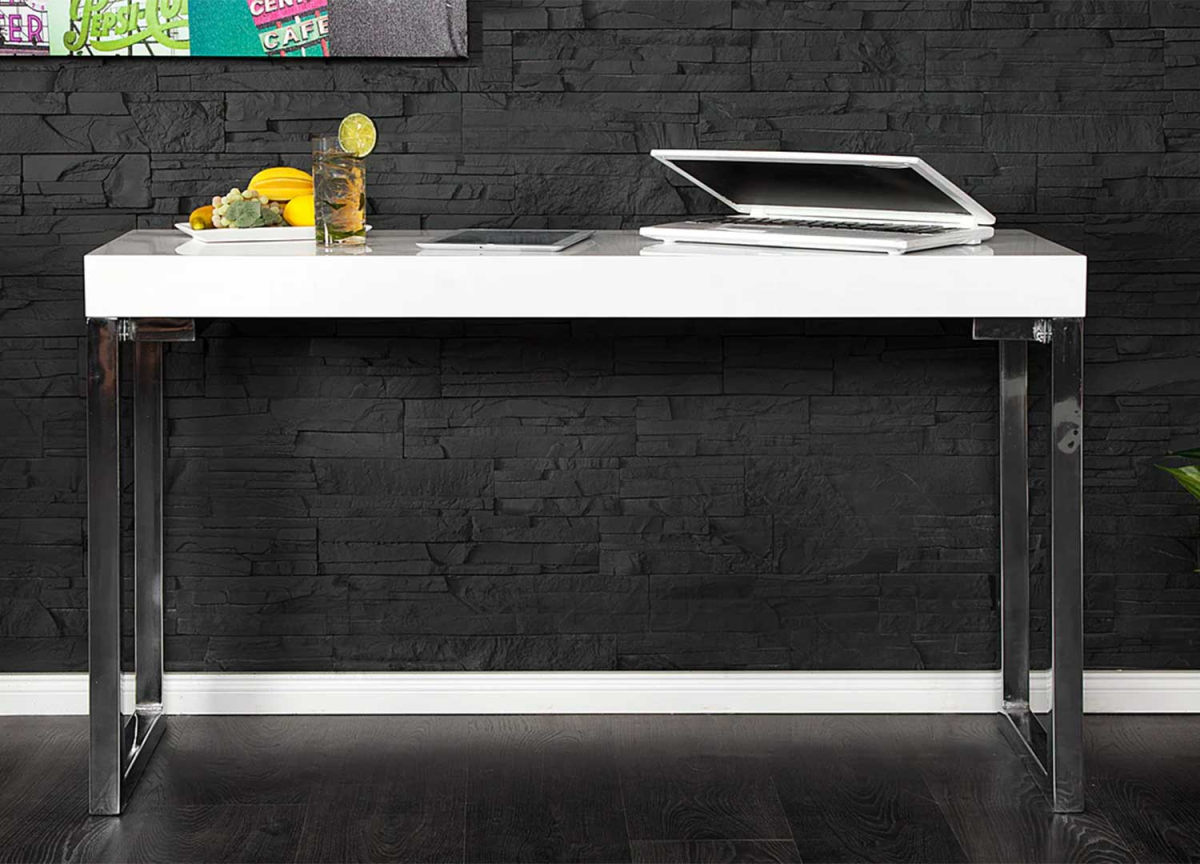 Console table de salon laqué moderne blanc