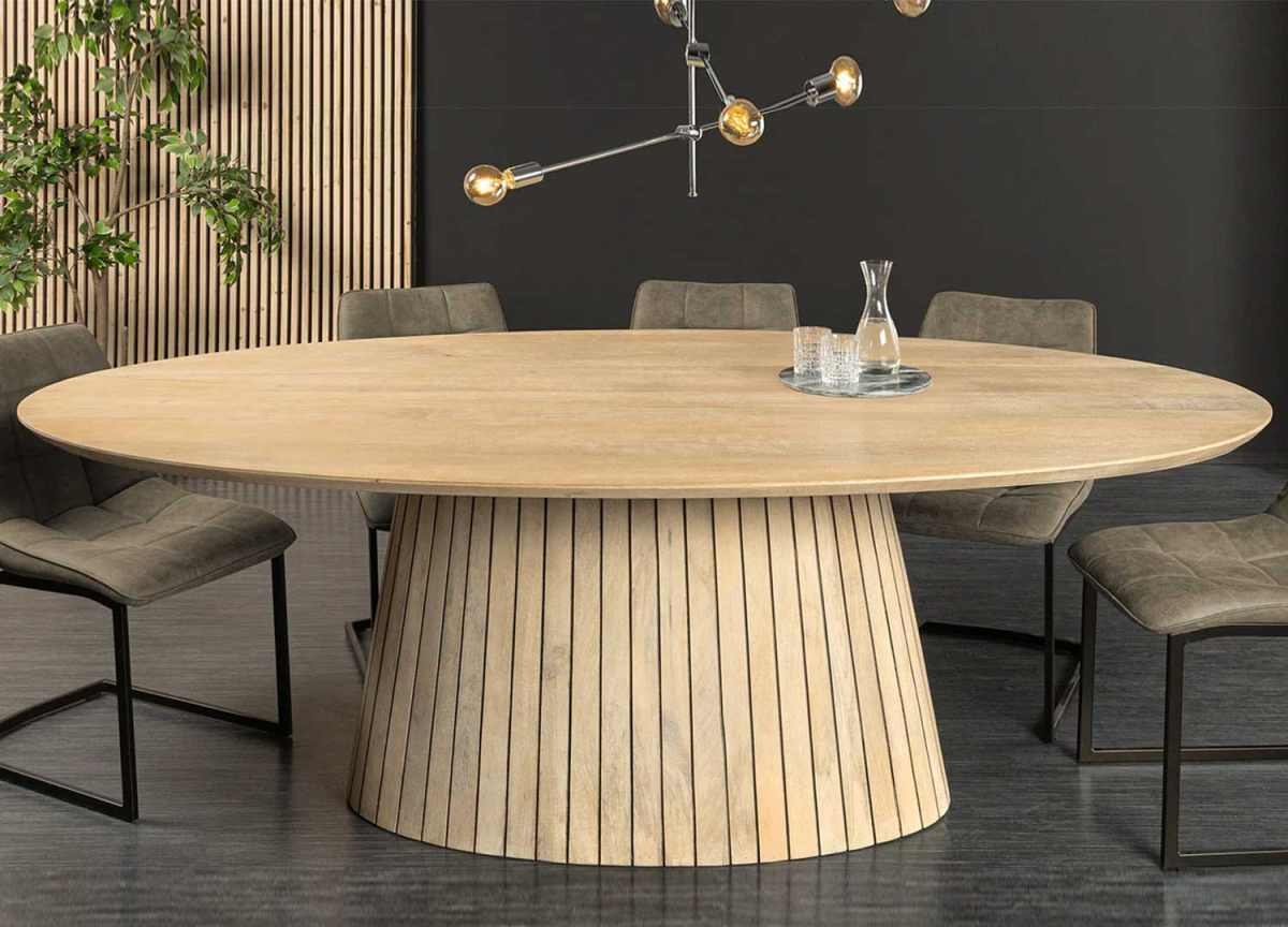 Table à Manger Ovale 220 cm - Manguier Blanchi