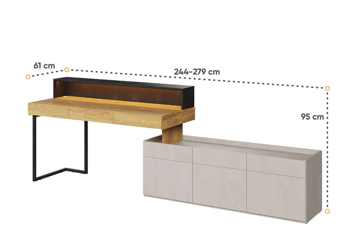 Composition Bureau et Meuble de Rangement Moderne