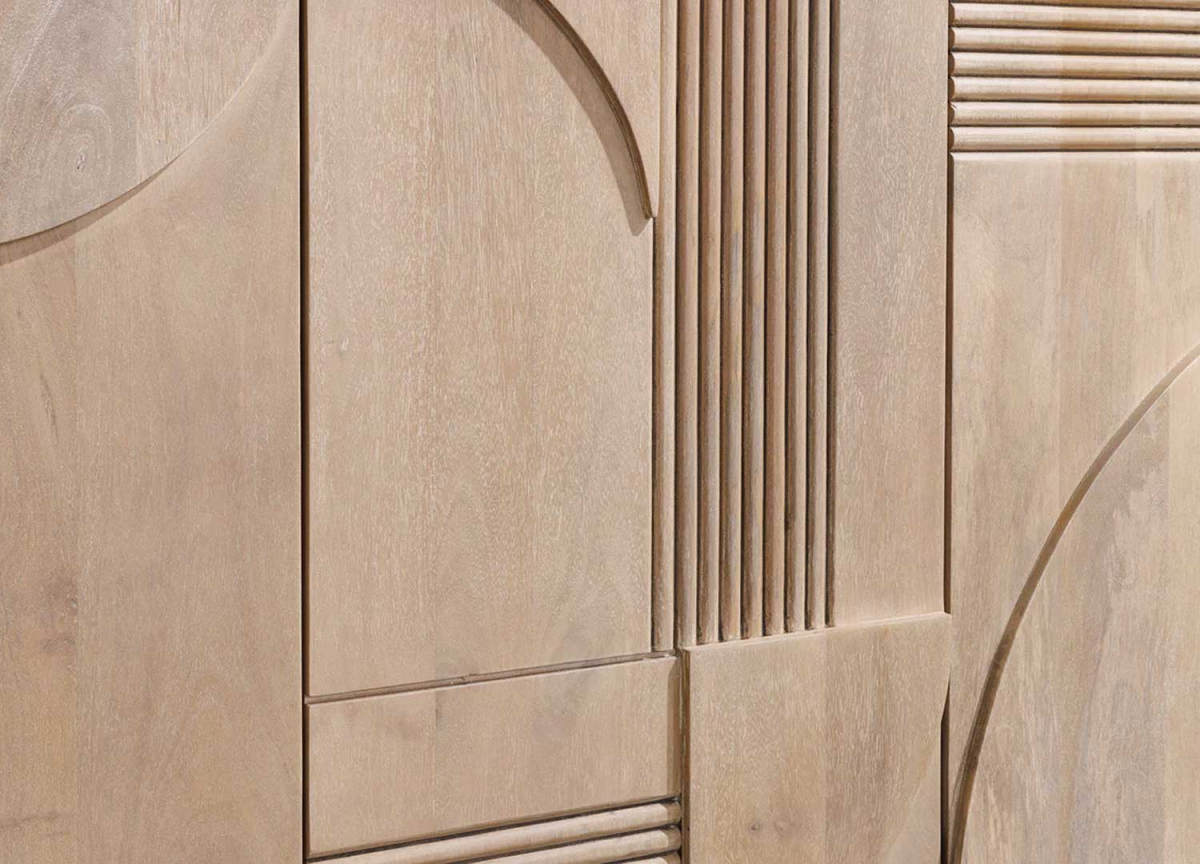Buffet Art Déco 170cm  Bois de Manguier Blanchi