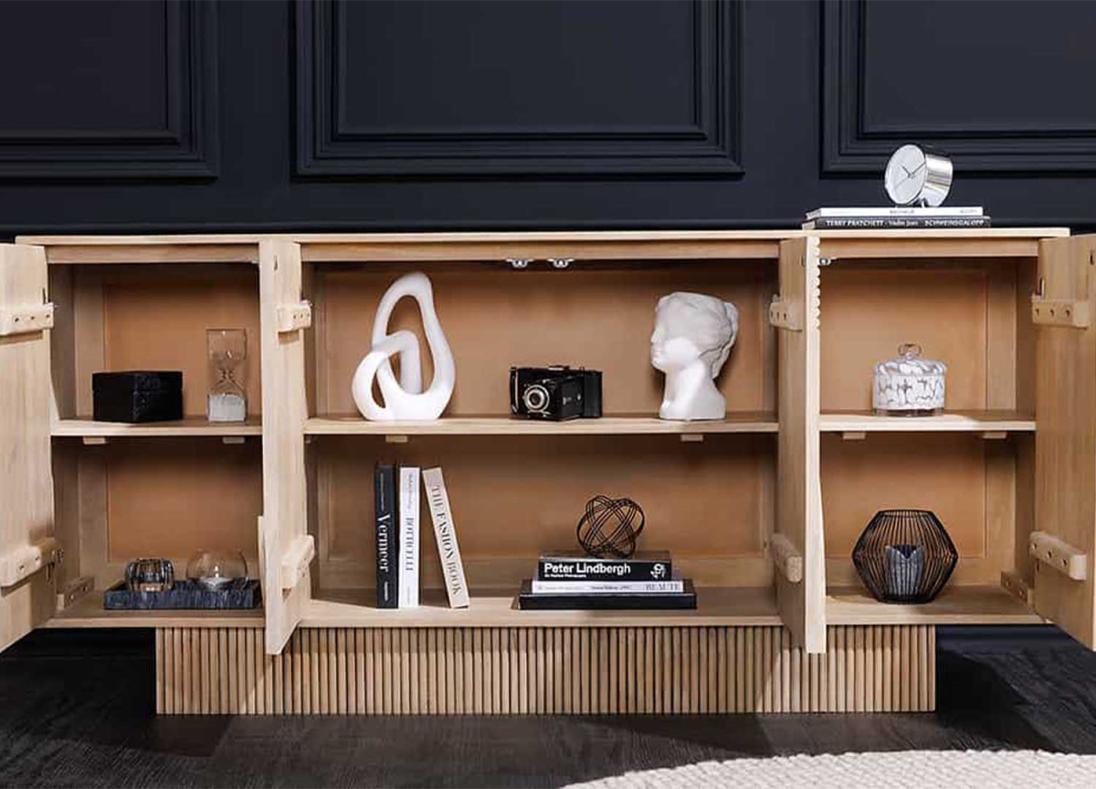 Buffet Art Déco 170cm  Bois de Manguier Blanchi