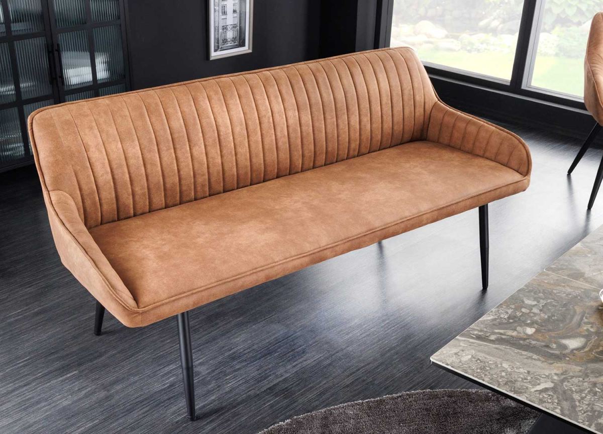 Banquette de table en tissu marron
