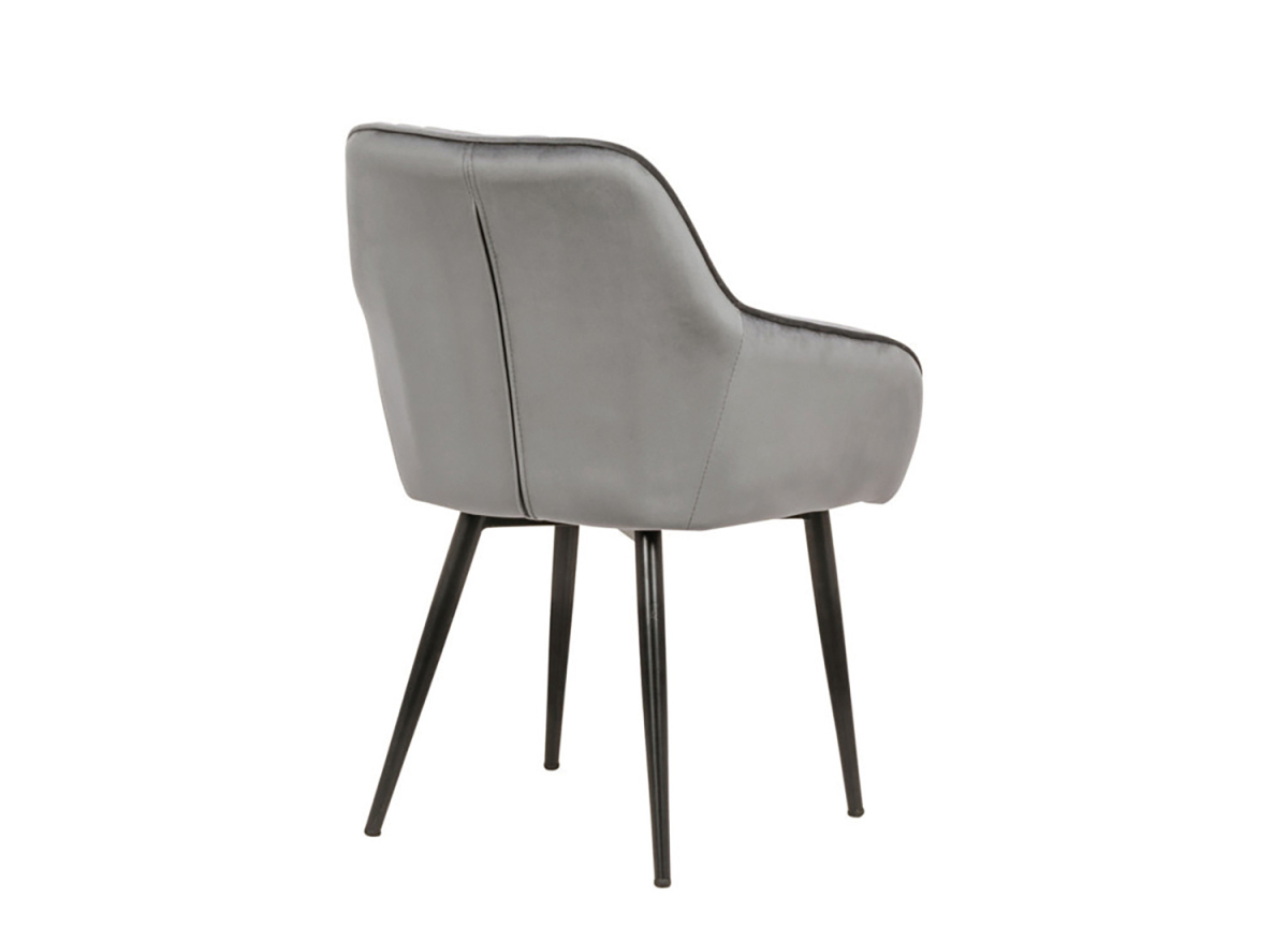 Chaises contemporaines Velours Gris avec Accoudoirs