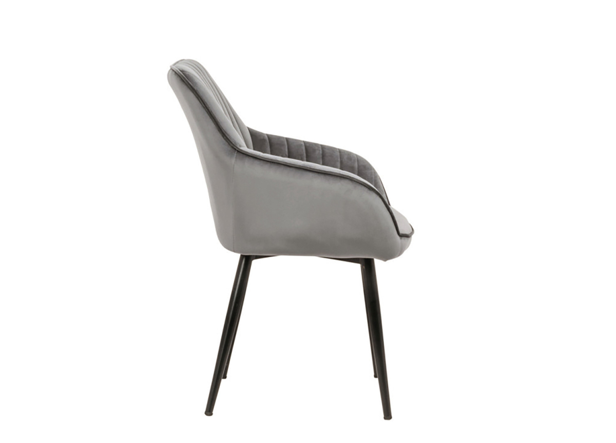 Chaises contemporaines Velours Gris avec Accoudoirs
