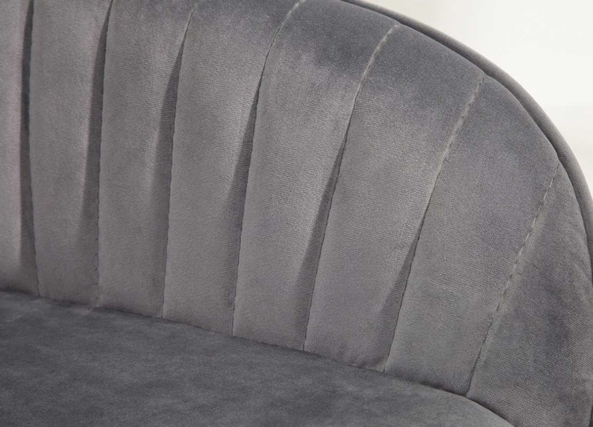 Chaises contemporaines Velours Gris avec Accoudoirs
